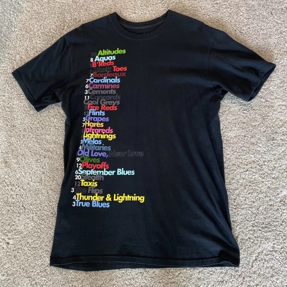 Nike Air Jordan Kick Names Retro Sneaker List Shirt, Large - Picture 1 of 4